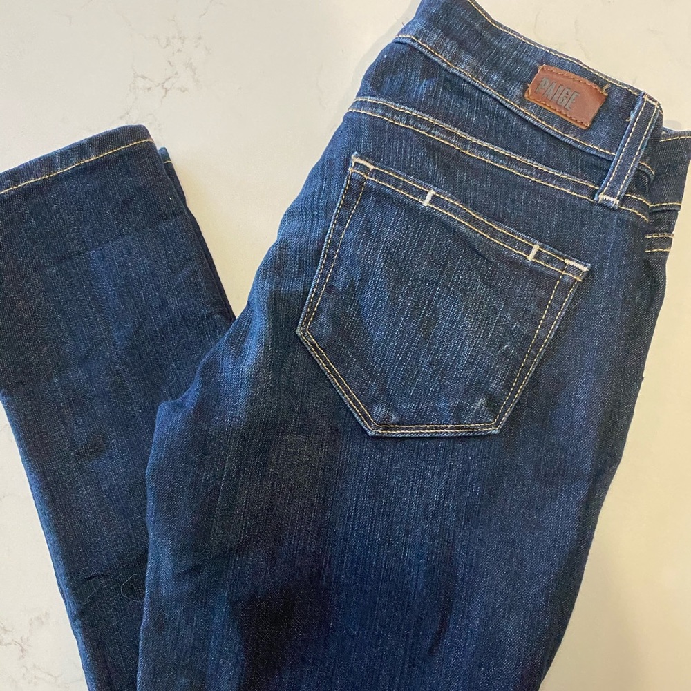 PAIGE Dark wash skinny jeans